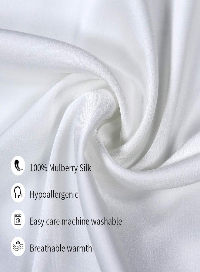 Jocoku 100% Mulberry Silk Pillowcases Set of 2 for Hair and Skin and Super Soft and Breathable Standard Size Nature Silk Pillowcases (Standard, White) - Image 3